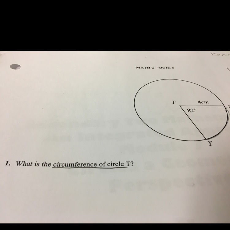 What is the circumference of circle T-example-1