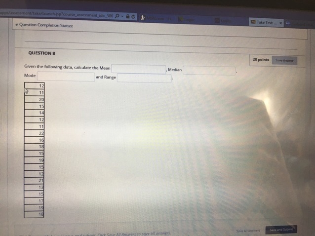 Given the following data, calculate the mean , median , mode and range-example-1