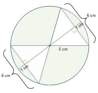 What is the area of the shaded region? (25π – 48) cm2 (25π – 30) cm2 (25π – 24) cm-example-1