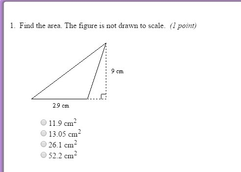 Find the area. The figure is not drawn to scale-example-1