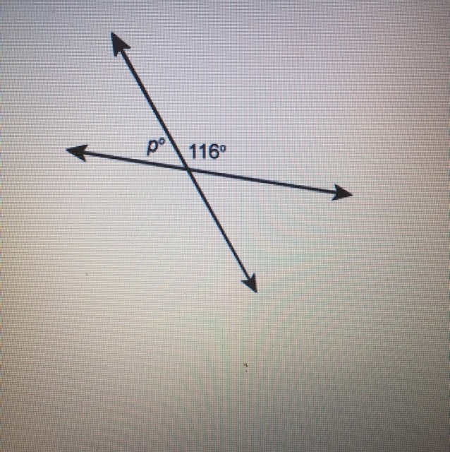 Please help. In the figure two lines intersect to form the angles shown. What is the-example-1