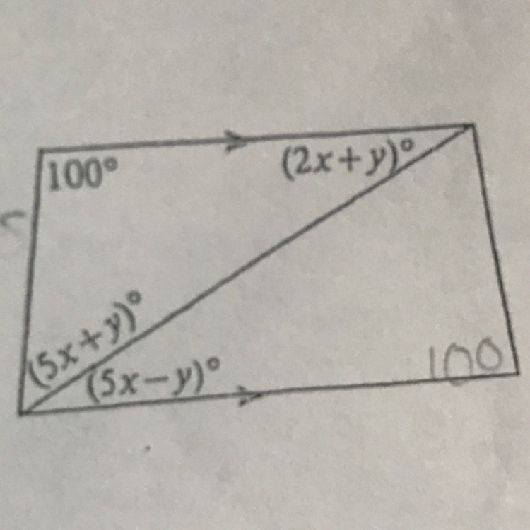 Find the values of x and y-example-1