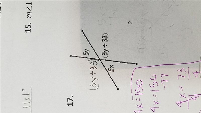 Find the value of x and y. (#17) please show your work-example-1