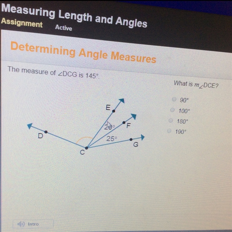 The measure of DCG is 145 what is m _ DCE-example-1