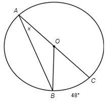 What is the value of x in circle o-example-1