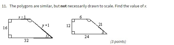 The polygons are similar, but not necessarily drawn to scale. Find the value of X-example-1