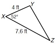 Use the Law of Cosines to find the length of YZ to the nearest tenth of a foot.-example-1