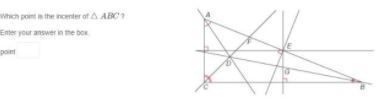 Which point is the incenter of △ABC ?-example-1