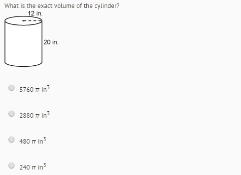 What is the exact volume of the cylinder-example-1