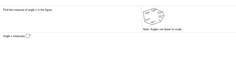 Find the measure of angle x in the figure. Angle x measures?-example-1