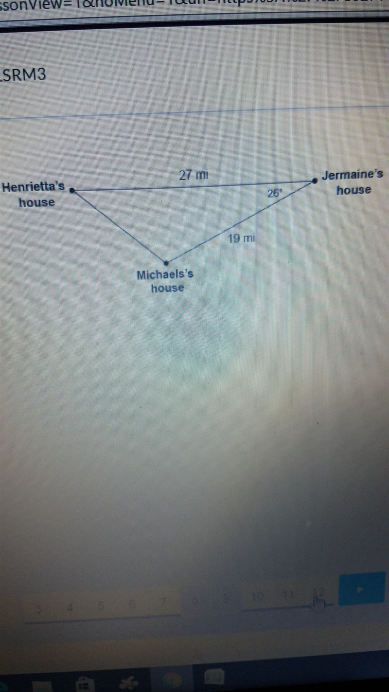 What is the distance between Michael's house and Henrietta's house? round your final-example-1