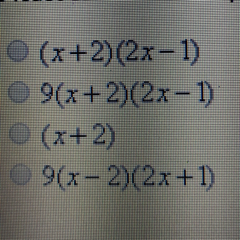 Find the least common multiple of the following polynomials 9(x+2)(2x-1) and 3(x+2)-example-1