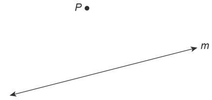 Construct a line that is perpendicular to line m and that passes through point P. Answer-example-1