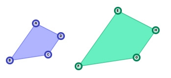 The two figures above are similar. The perimeter of quadrilateral ABCD is 50 cm, and-example-1