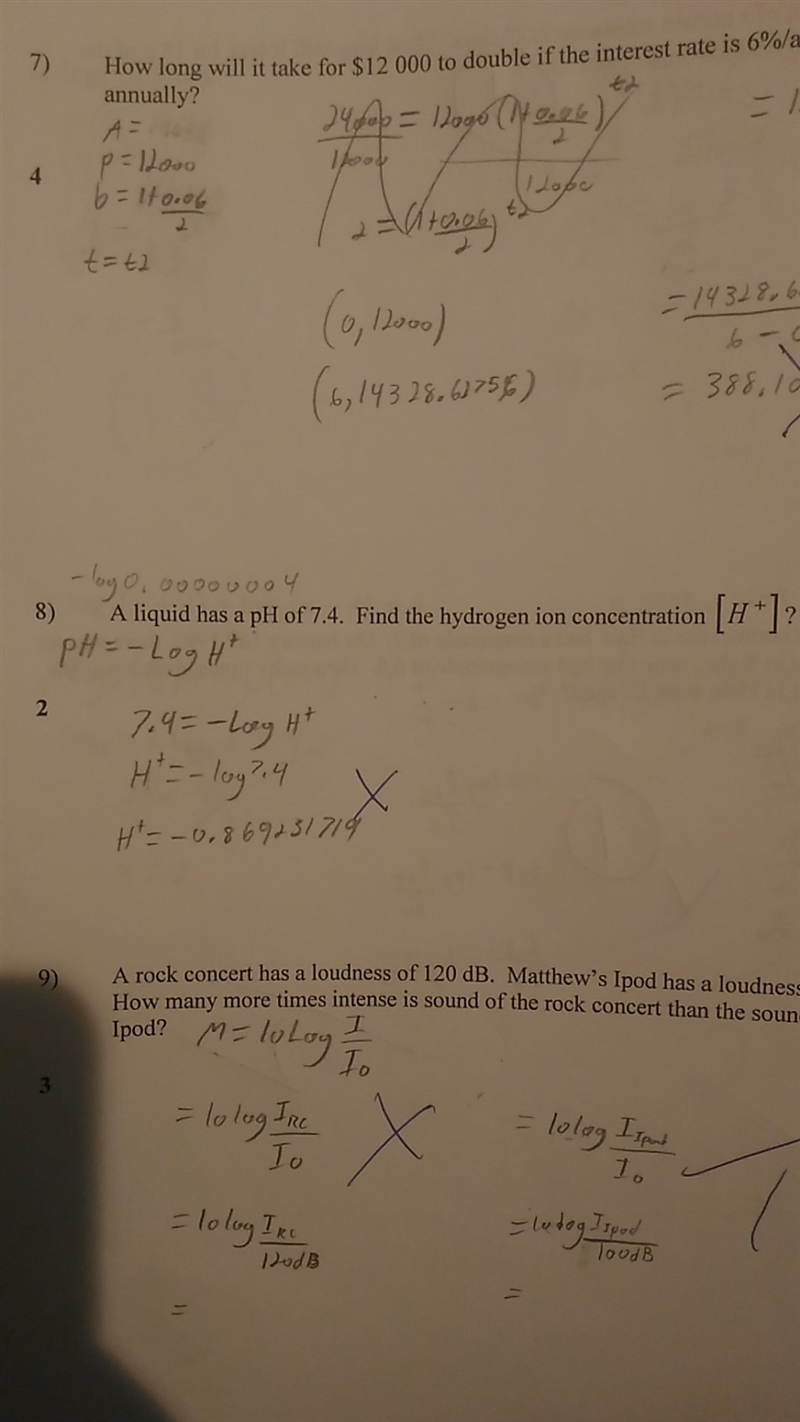 A liquid has a oh of 7.4, find the hydrogen ion concentration [H+]?-example-1