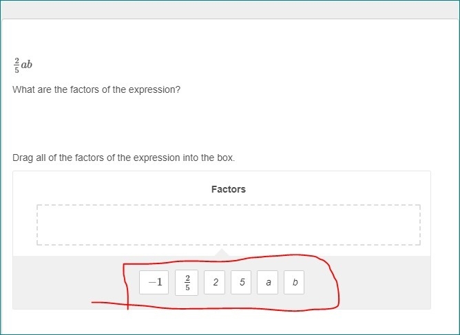 What are the factors of the expression? Drag all of the factors of the expression-example-1