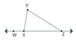 Which statement regarding the diagram is true? A) m∠WXY = m∠YXZ B) m∠WXY < m∠YZX-example-1