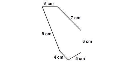 What is the perimeter of the polygon? Irregular pentagon with sides labeled seven-example-1