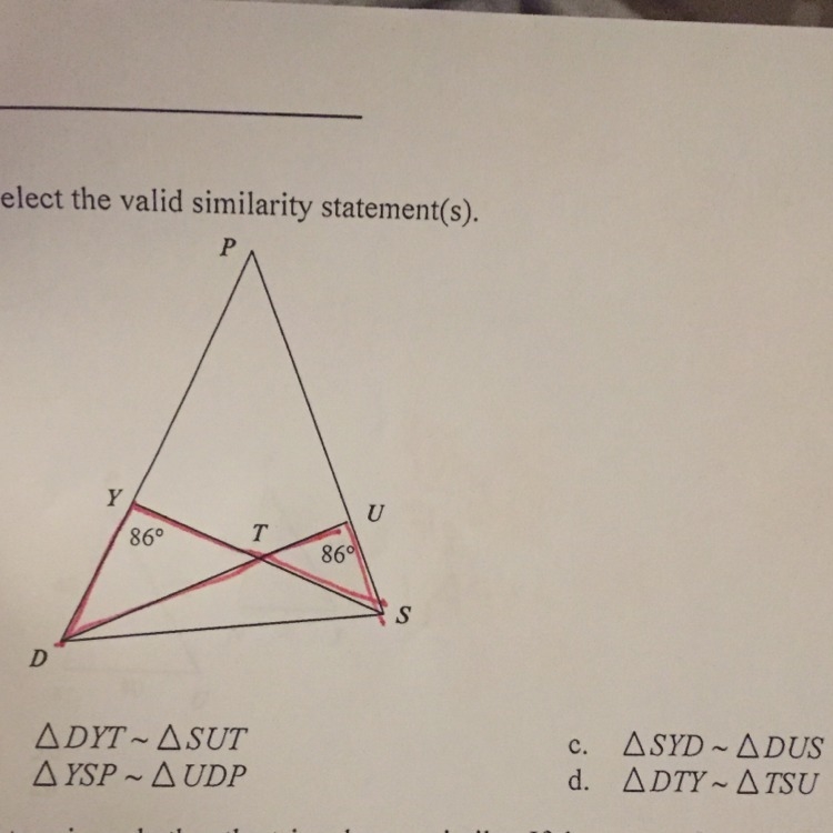 Select the valid similarity statements.-example-1