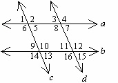 Which angles are corresponding angles? a. ∠7 and ∠3 b. ∠8 and ∠3 c. ∠3 and ∠11 d. none-example-1