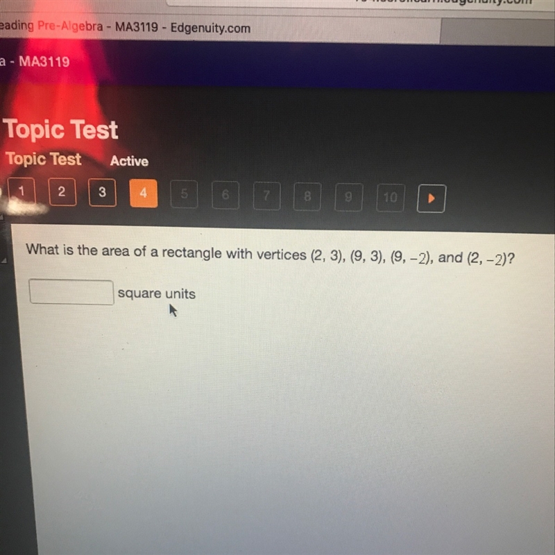 What is the area of rectangle with vertices (2, 3), (9, 3), (9, -2), and (2, -2)?-example-1