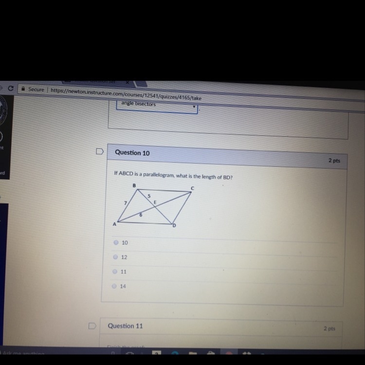 Does anyone know the answer to this ? It says , if ABCD is a Parallelogram, what is-example-1