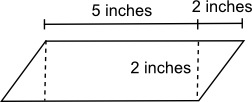 What is the area, in square inches, of the figure shown here? 10 in2 14 in2 16 in-example-1