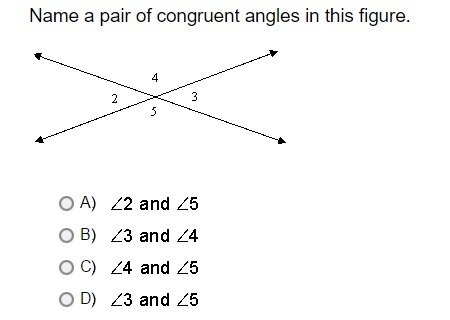 Name a Pair of Congruent Angles in this Figure-example-1