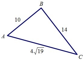 Is Triangle ABC a right triangle? Why or why not? A. No, Triangle ABC is not a right-example-1