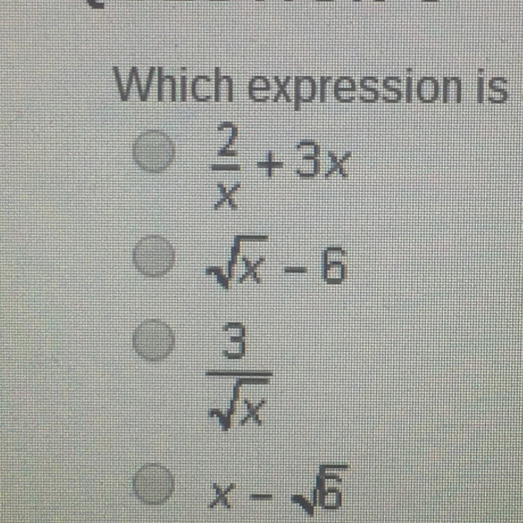 Which expression is a polynomial? (Pic)-example-1