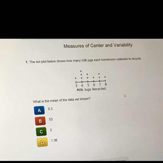 What is the mean of the data set shown-example-1