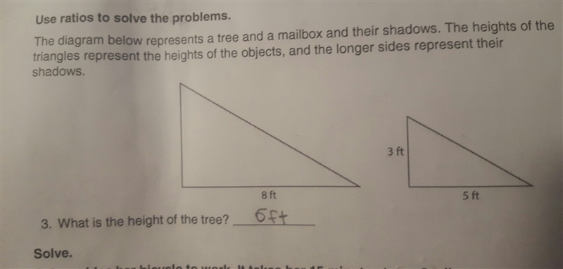 The diagram below represents a tree and a mailbox and their shadows. the heights of-example-1