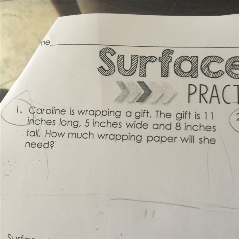 How do I do this I don't understand "11 inches long, 5 inches wide." Aren-example-1