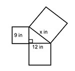 A triangle has squares on its three sides as shown below. What is the value of x-example-1