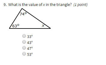 What is the value of x in the triangle?-example-1