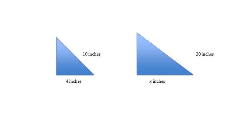 The two triangles below are similar. Find the value of x. Be sure to explain your-example-1