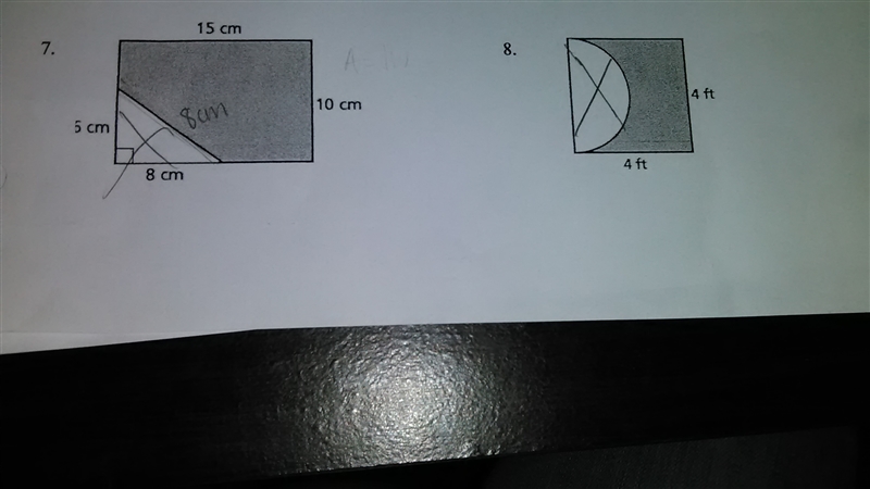 Find area formula for shaded regions for both shapes-example-1