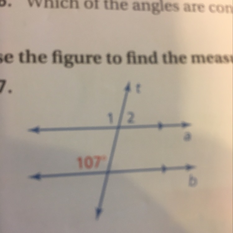 Use the figure to find the measurements of the numbered angles-example-1