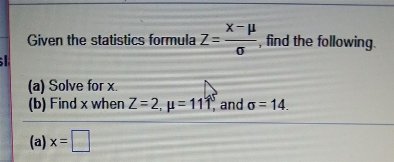 Solve for x find x when z=2, y= 111 and o=14-example-1