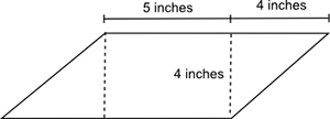 .(05.02 LC)What is the area, in square inches, of the figure shown here? 20 in2 24 in-example-1