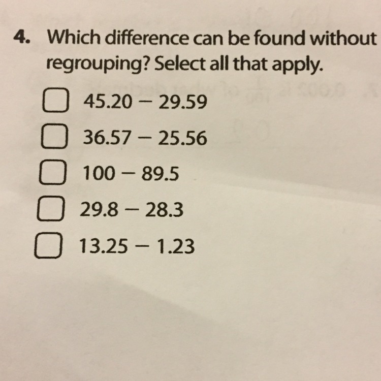 Which difference can be found without regrouping?-example-1