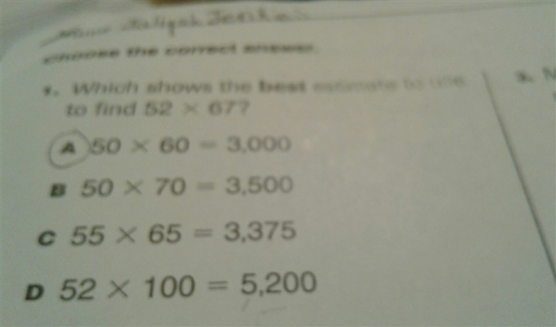 Which shows the best estimate to use to find 52 x 67-example-1