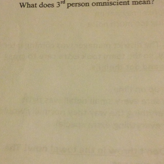 What does 3rd person omniscient mean-example-1