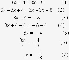 Which line shows the first error in the solution? A. line 3 B. line 4 C. line 5 D-example-1