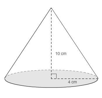 What is the exact volume of the cone? 40π cm³ 80/3π cm³ 160/3π cm³ 160π cm³-example-1