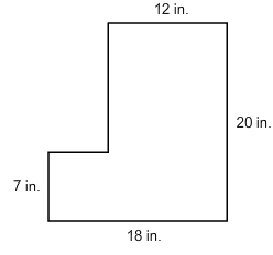 What is the area of the figure? A. 126 in2 B. 240 in2 C. 282 in2 D. 360 in2-example-1