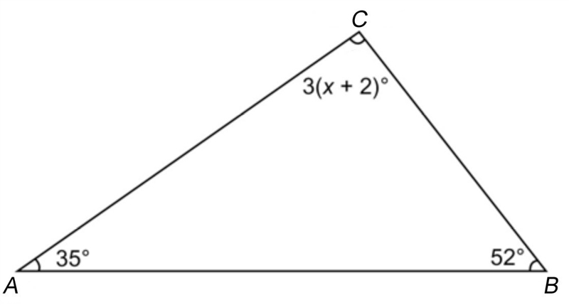 PLEASE HELP! (WILL GIVE BRAINILEST ANSWER) Triangle ABC has angle measures as shown-example-1