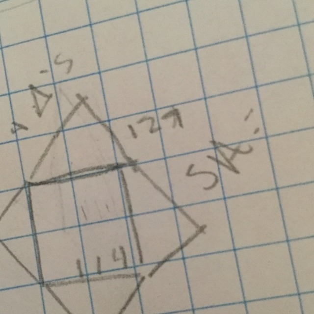 Surface area of 4 triangles and one square ????-example-1