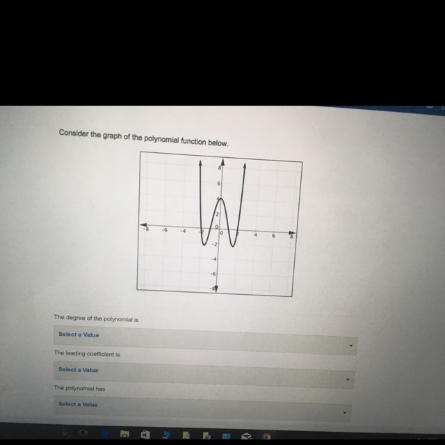 The degree of the polynomial is Even Or Odd The leading coefficient is Negative Or-example-1