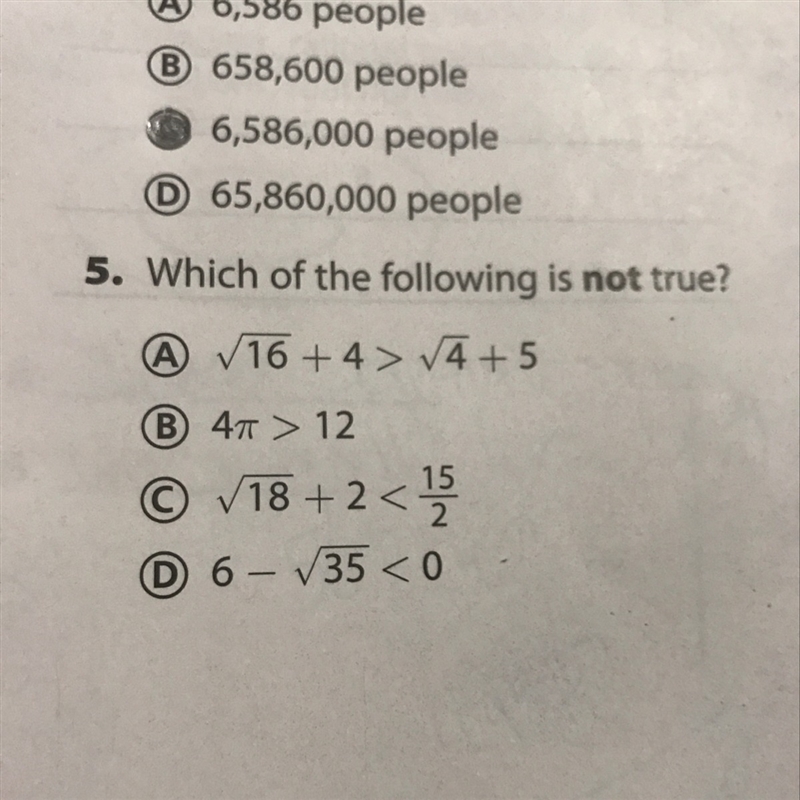 Which of the following isn’t true?-example-1